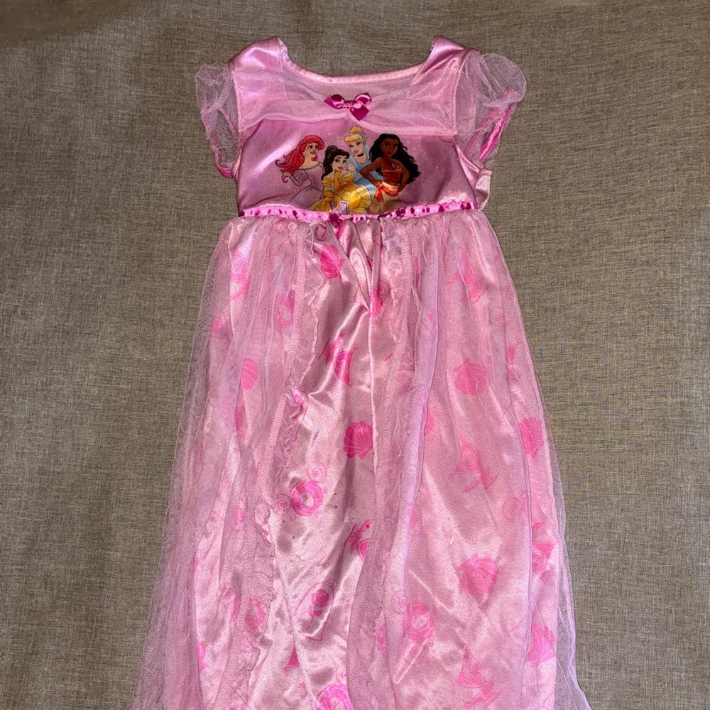 Pink Disney Princess Dress with Character Print